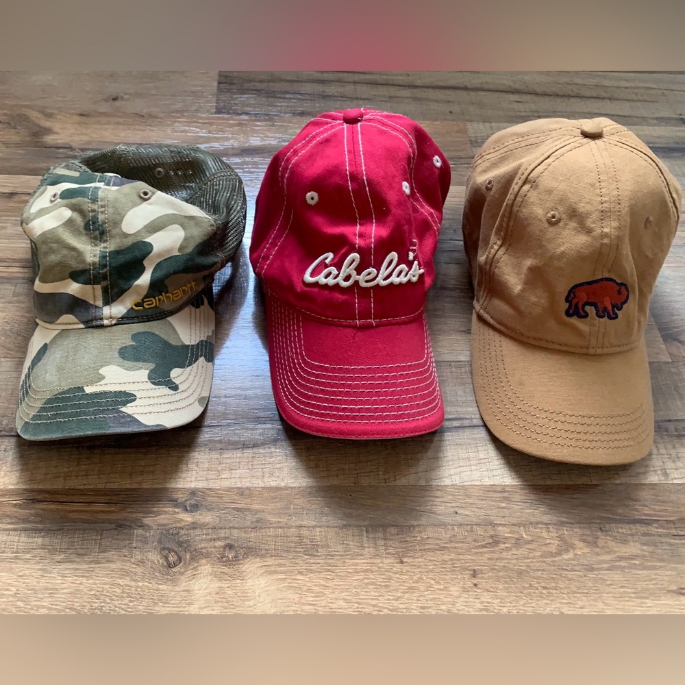 Trio of Hats  (Adult)  Carhartt, Cabelas & United by Blue Bundle EUC Adjustable